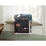 Deyongs Deyongs Teal Fox and Deer Heated Sherpa Throw