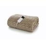 Deyongs Deyongs Taupe Cable Sherpa Heated Throw