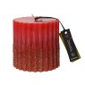 Kaemingk Red Glitter Pillar Candle Short