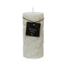 Kaemingk Snow Leaf White Pillar Candles Tall