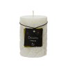 Kaemingk Snow Leaf White Pillar Candles Short
