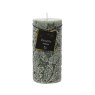 Kaemingk Snow Leaf Green Pillar Candles Tall