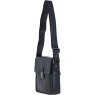 Ashwood Leather Medium Buckle Crossbody Bag Black Angled