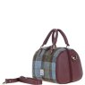 Ashwood Leather Barrel Bag Wine Macleod Angled View