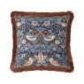 William Morris At Home Strawberry Thief Blue Cushion square