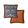 William Morris At Home Strawberry Thief Blue Cushion square reverse