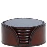 Ashwood Leather Round Coasters Tan