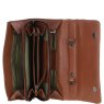 Ashwood Leather Clutch Shoulder Bag Tan Open