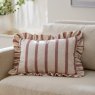 Paoletti Paoletti Connie Clay Pink Striped Ruffle Cushion