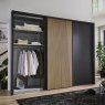 Wiemann Chicago 3m Sliding Wardrobe In Graphite With LEDs lifestyle image open door