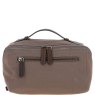 Ashwood Leather Fenland Canvas Leather Toiletry Bag Mud/Grey