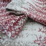 Close up of the rippled Highbury fabric in Rosso