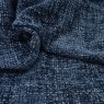 Close up of the rippled Hopsack fabric in Sapphire