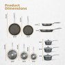 Tower Cerastone Pro 5 Piece Cookware Set dimensions