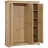 Broadway Triple Wardrobe In Oak white background doors open