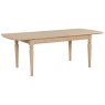 Broadway Medium Extending Dining Table In Oak white background extended