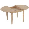 Broadway Round Extending Dining Table In Oak white background opening