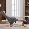 Normandy Chair & Stool Set With Heat Massage In Slate Fabric lifestyle side