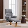 Normandy Chair & Stool Set With Heat Massage In Slate Fabric lifestyle