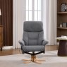 Normandy Chair & Stool Set With Heat Massage In Slate Fabric lifestyle front