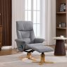Normandy Chair & Stool Set With Heat Massage In Slate Fabric lifestyle