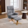 Normandy Chair & Stool Set With Heat Massage In Slate Fabric lifestyle