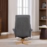 Normandy Chair & Stool Set With Heat Massage In Slate Fabric lifestyle back