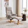 Normandy Chair & Stool Set With Heat Massage In Wheat Fabric lifestyle