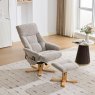 Normandy Chair & Stool Set With Heat Massage In Wheat Fabric lifestyle