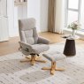 Normandy Chair & Stool Set With Heat Massage In Wheat Fabric lifestyle