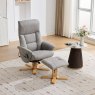 Normandy Chair & Stool Set With Heat Massage In Fossil Fabric lifestyle