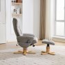 Normandy Chair & Stool Set With Heat Massage In Fossil Fabric lifestyle side