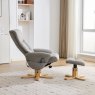 Normandy Chair & Stool Set With Heat Massage In Fossil Fabric lifestyle side