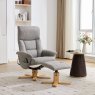 Normandy Chair & Stool Set With Heat Massage In Fossil Fabric lifestyle