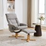 Normandy Chair & Stool Set With Heat Massage In Fossil Fabric lifestyle