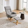 Normandy Chair & Stool Set With Heat Massage In Fossil Fabric lifestyle