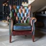 Bowes Leather Patchwork Armchair lifestyle