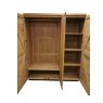Fusion Oak Triple Wardrobe white background open