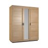 Fusion Oak Triple Wardrobe white background