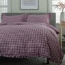 The Lyndon Company Gingham Frilled Burgundy Duvet Set Half shot