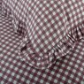 The Lyndon Company Gingham Frilled Burgundy Duvet Set Close up