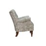 Darwin Accent Chair In Olivia Evergreen Fabric white background side