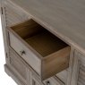 Cromwell 4 Drawer 2 Door Large Sideboard white background close up open drawer