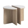Aldiss Own Portobello Half Moon Nest Of Tables With Travertine Tops