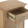 Coastal Extra Large Bedside Cabinet close up white background open drawer