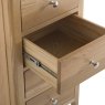 Coastal 4 Drawer Narrow Chest white background close up open drawer