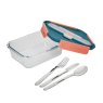 Built Lunch Box with Utensils Tropic open with cutlery