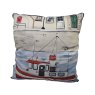 Lobster Creek Coastal Fishing Village Cushion Square Reverse