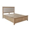 Aldiss Own Heritage Oak King Size Upholstered Bed Frame With Drawers