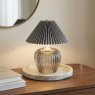 Candlelight Ridged Glass Battery Led Lamp Grey Lifestyle